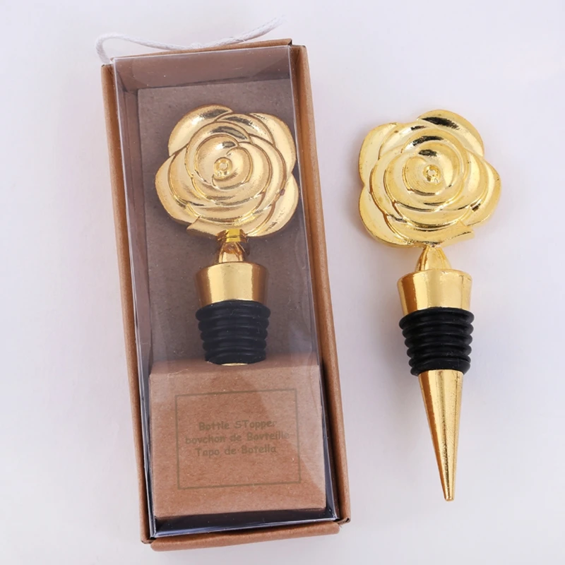 Es Rose Flowers Wine Bottle Stopper Party Favors Wedding Giveaways