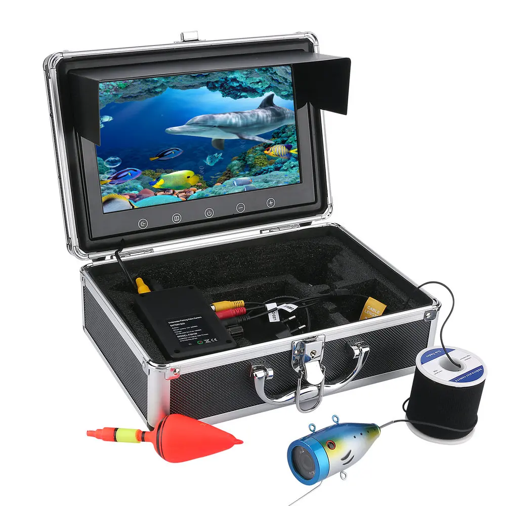 

GAMWATER 9" Inch 1000tvl 720P Underwater Fishing Video Camera Kit 12 PCS LED White Lamp Lights Video Fish Finder 20M 30M 50M