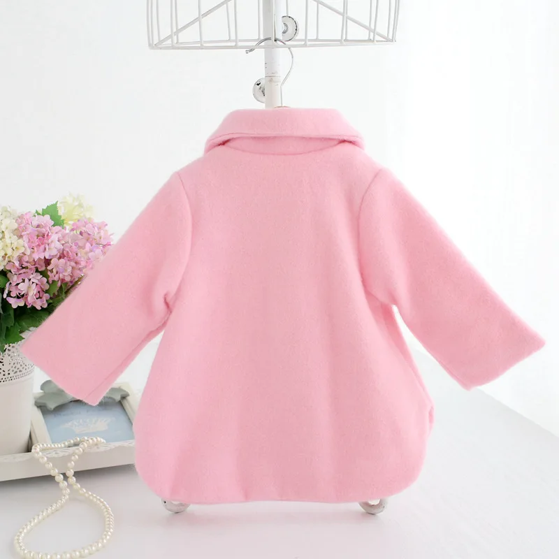 Пальто для маленьких девочек зима 2017 года однобортное детское шерстяное пальто с