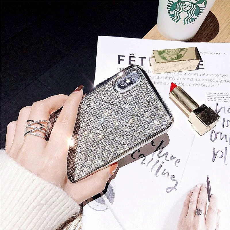 Блестящий чехол с украшением в виде кристаллов со стразами телефонные чехлы для