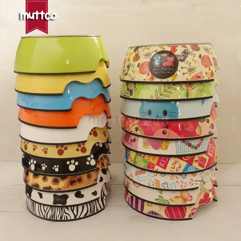 Съемная двойная противоскользящая меламиновая и миска из нержавеющей стали