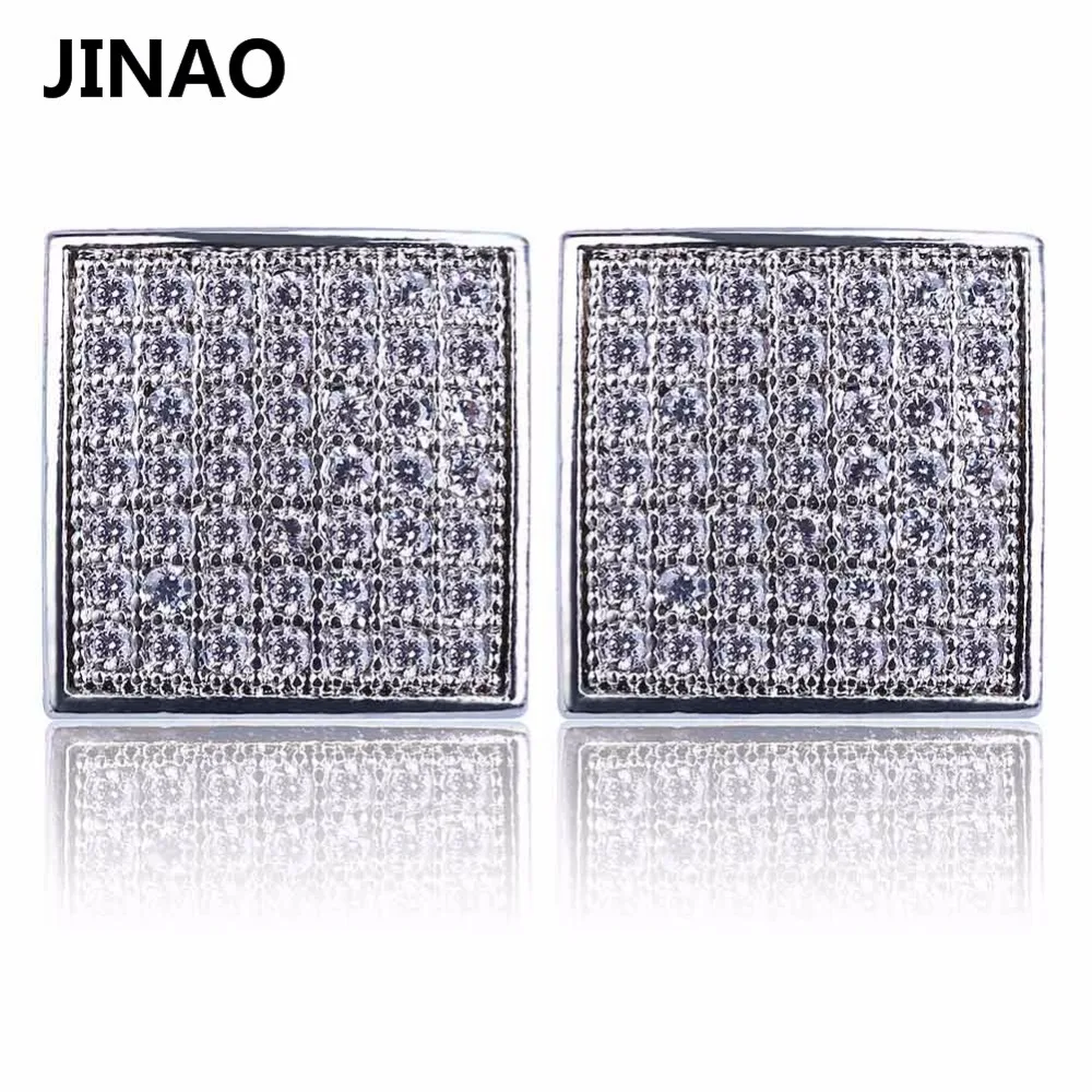 

Серьги-гвоздики JINAO в стиле хип-хоп, покрытые золотом/серебром