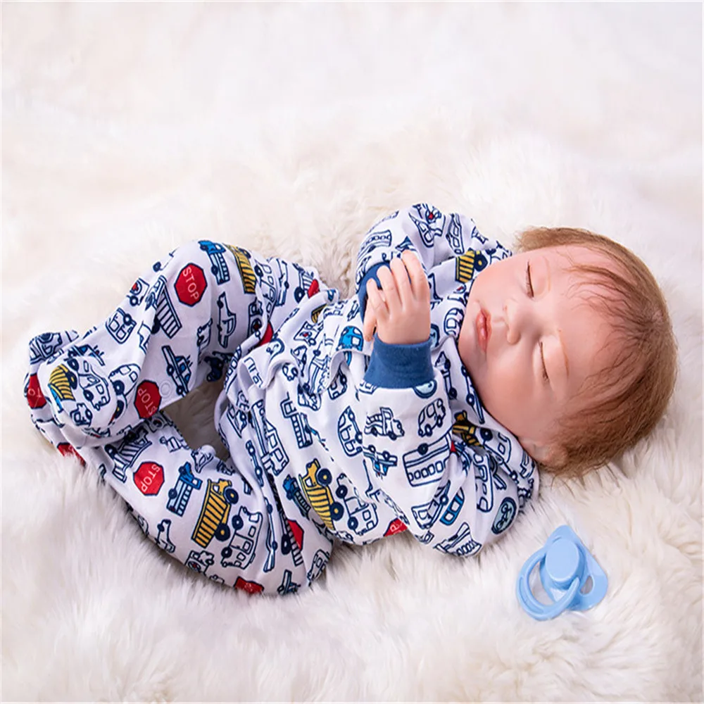 SanyDoll 19 inch 48 cm Silicone baby reborn dolls lifelike doll sleeping birthday gift | Dolls