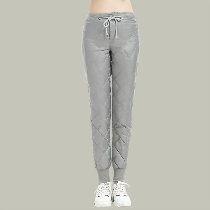 Women White duck down pants 2019 winter new fashion warm high waist trousers solid big size loose casual style gx1628 | Женская одежда