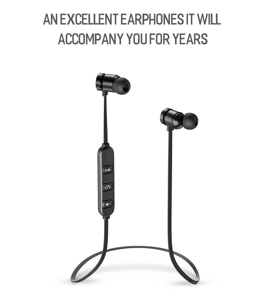 Магнитные Bluetooth наушники стерео беспроводные шейные наушники для iPhone Xiaomi водонепроницаемые наушники с микрофоном