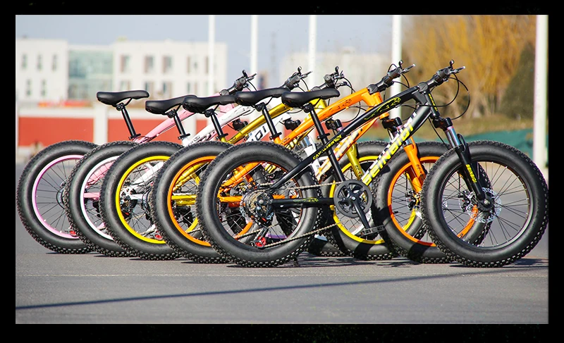 KUBEEN складной велосипед для снега MTB 2" 7 21 24 27 скорость двойной диск горный Fat велосипедная Подвеска стальная рама 4" Шины алюминиевые колеса