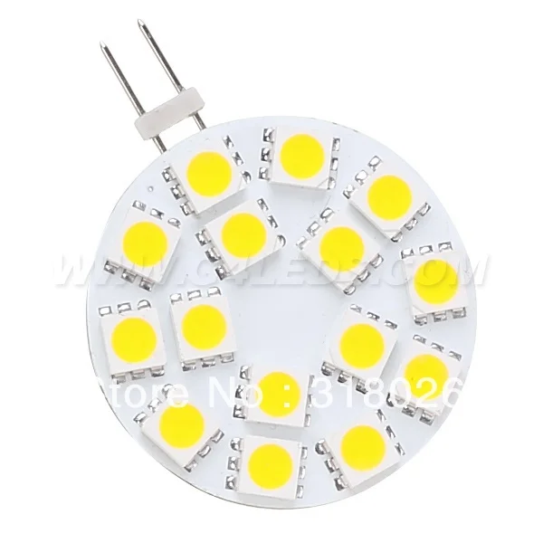 Бесплатная доставка! Круглый 15LED G4 лампа с регулируемой яркостью 5050SMD 300 330LM 3 Вт 12VAC