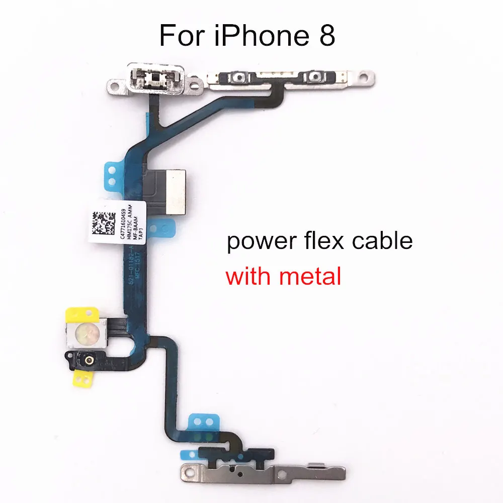 Гибкий кабель питания AYJ 5 шт./лот с металлическим корпусом для iPhone 5S 6 6S 7 8 Plus X XR XS Max