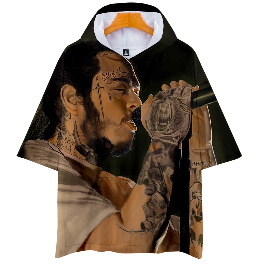 Женские/мужские футболки с капюшоном Post Malone модные 3D принтом летняя уличная