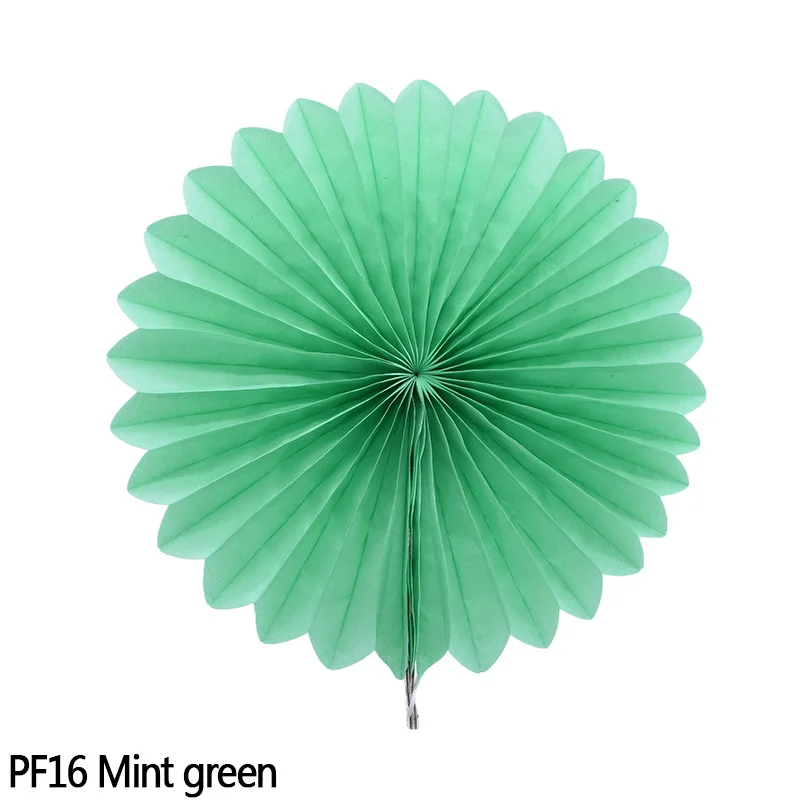 PF16 Mint green 5 шт. 10/15/20/25 см бумажный веер вертушка круглый Фонари для свадьбы, праздника, вечерние висит с цветочным узором на день рождения Набор сделай сам DIY 8z - Цвет: PF16 Mint green