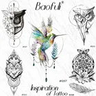 Круглая, круглая, колибри, лист, временная татуировка, наклейка, Бабочка, подвеска, ювелирные изделия, акварель, татуировка на руку, заднюю часть тела, искусство