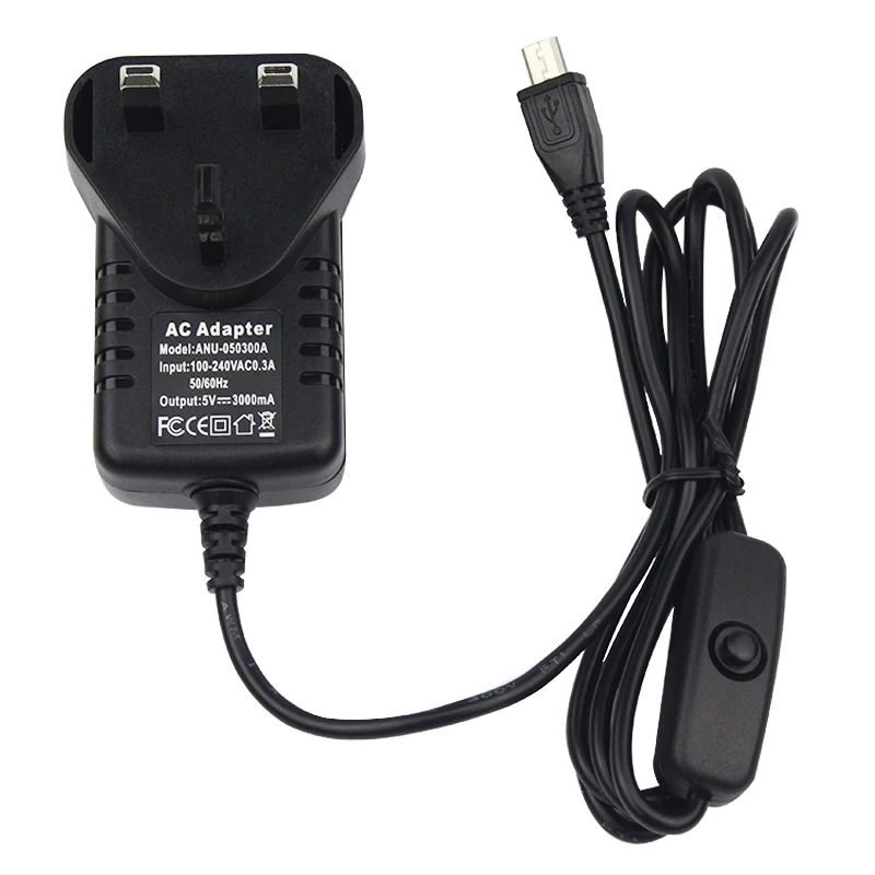 5V 3A Raspberry Pi 3 Model B + кнопка переключения питания адаптер Micro USB порт для plus|port micro usb|port