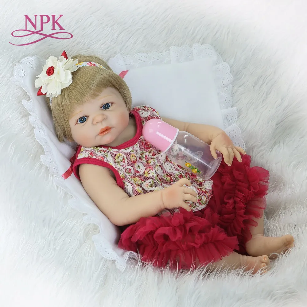 NPK Bebe reborn 22 &quot55 см полный Силиконовый baby куклы игрушки для девочек роскошный