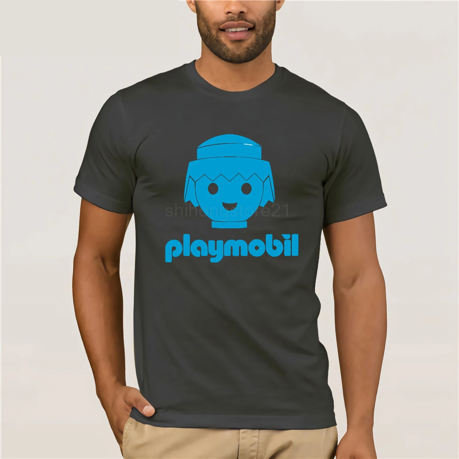 CAMISETA PLAYMOBIL T SHIRT MAGLIETTA Clothes Popular T-Shirt Crewneck 100% Cotton Tees Vintage Crew Neck | Мужская одежда