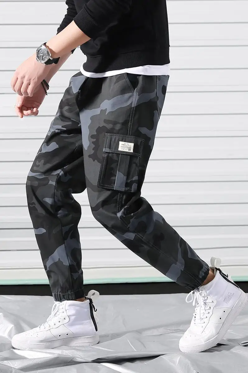 Бесплатная доставка 2019 Новое прибытие мужские боковые штаны карго с карманами