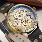 Часы-скелетоны Мужские механические, под бронзу, под старину