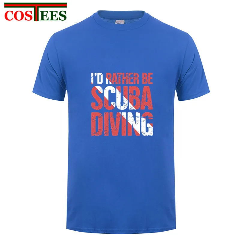 Футболка мужская с буквенным принтом Для Акваланга тенниска из чистого хлопка