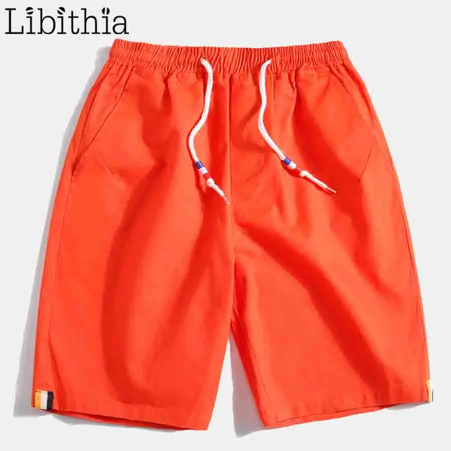 

Men's Casual Shorts Knee Length Drawstring Shorts Elastic-waist Summer 2019 Orange Khaki Black Blue Grey Green Clothes Male B24