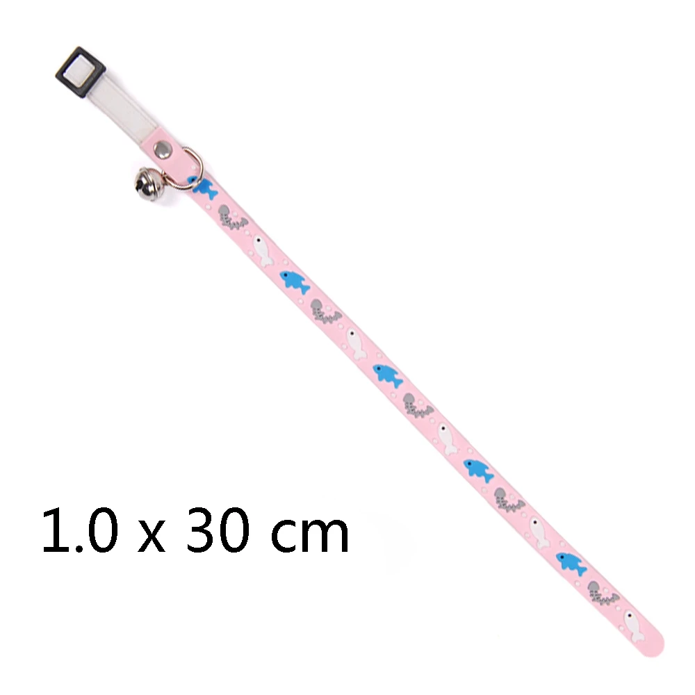 Pink 1 Ошейник для кошек с колокольчиком регулируемые Ошейники для домашних животных для маленьких собак кошек щенков резиновый милый базовый ошейник для котенка JW0050 - Цвет: Pink 1