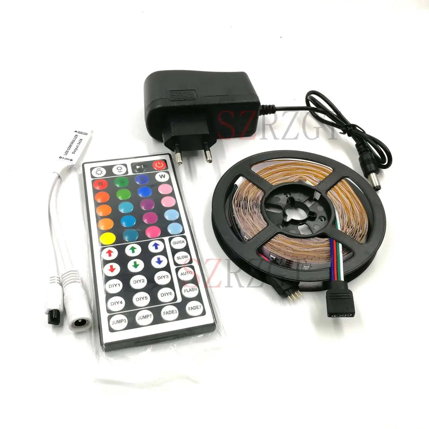 СВЕТОДИОДНАЯ лента SMD 3528 RGB Диодная DC 12 В 5 м гибкая полный комплект сделай сам