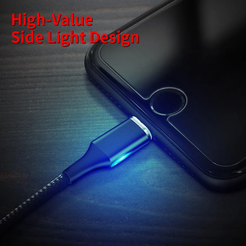 Leebote светодиодный магнитный USB-кабель Android Micro USB Type-C зарядный кабель для телефона