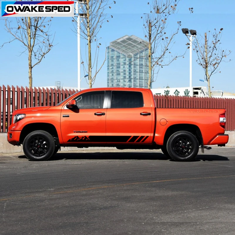Наклейка на дверь и боковую юбку автомобиля для Toyota Tundra горные спортивные полосы