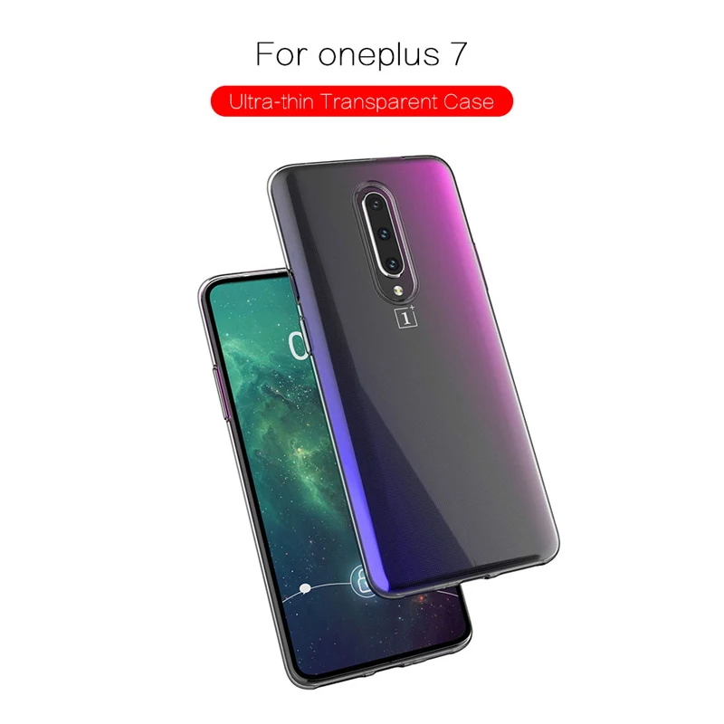 Ультратонкий Прозрачный чехол из ТПУ для Oneplus 7 pro прозрачный мягкий силиконовый |