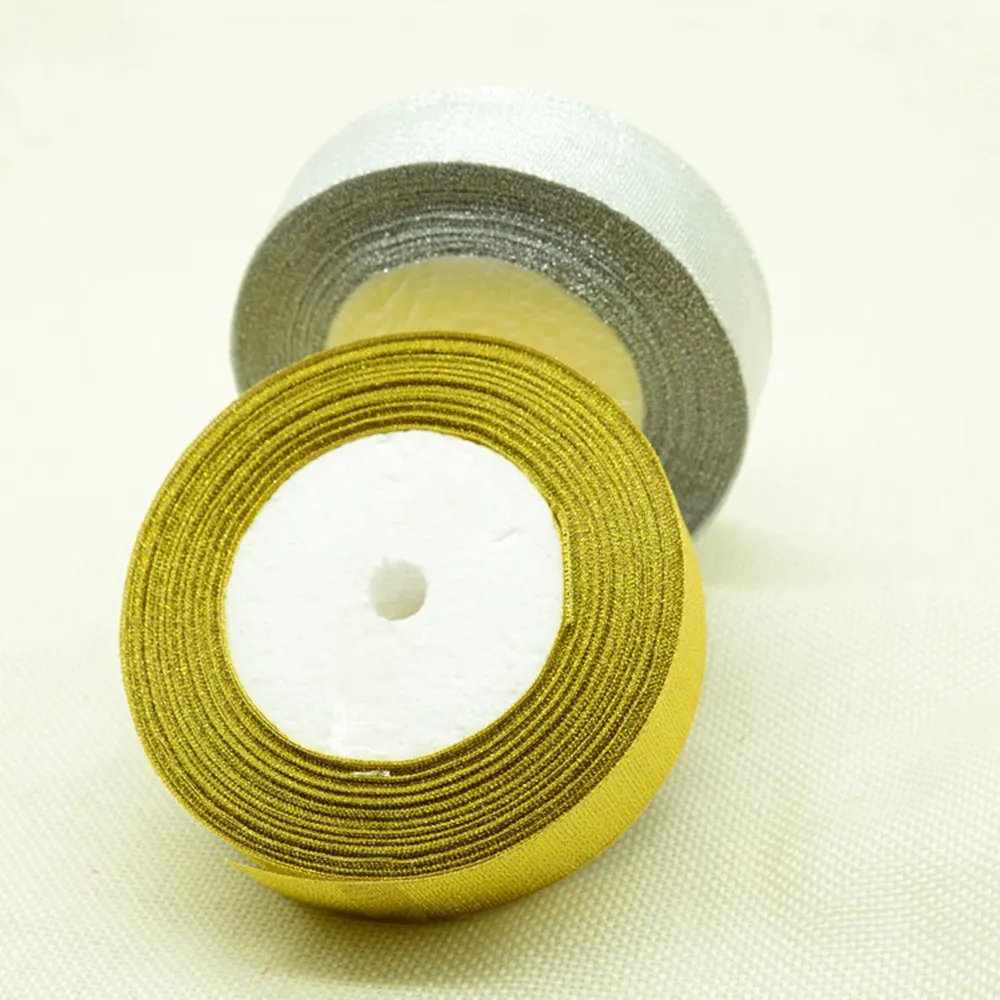 Gold silk Satin Ribbon 25Yards 25mm Packing Material DIY Craft Wedding Party Decoration Gifts box Wrapping Scrapbooking Supplies | Дом и сад