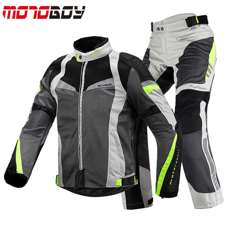 9 MOTOBOY летние дышащие мотоциклетные гоночные куртки и брюки костюмы светоотражающий, для мотокросса куртка Костюмы в Китае(стандарты CE, защитный Шестерни - Цвет: 9