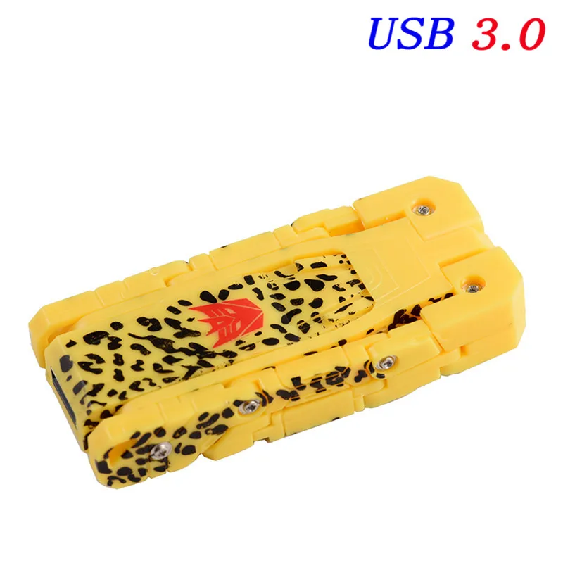 yellow JASTER горячая Распродажа U диск 32g специальное предложение мультяшный персонаж USB 3,0 16g крутой трансформационный робот подарок U диск 64G - Цвет: yellow