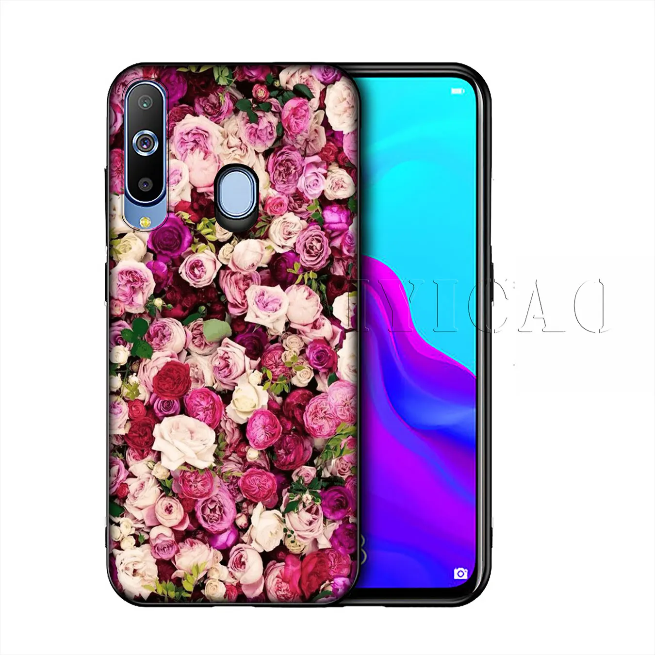 Силиконовый мягкий чехол IYICAO с красной бабочкой на розах для Samsung Galaxy A10 A30 A40 A50 A70