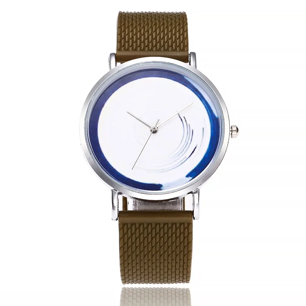 Одноцветные наручные часы с ремешком оранжевого желтого синего цвета кварцевые