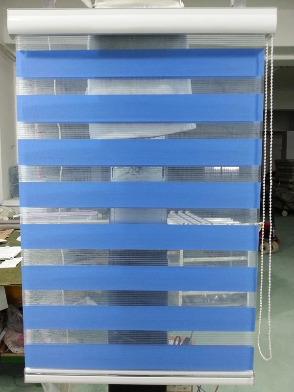 Полупрозрачные шторы Зебра из 100% полиэстера темно синие на заказ для гостиной 30