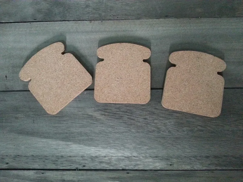 Круглая в форме листа хлеба 100% натуральные подставки из пробки идеи для