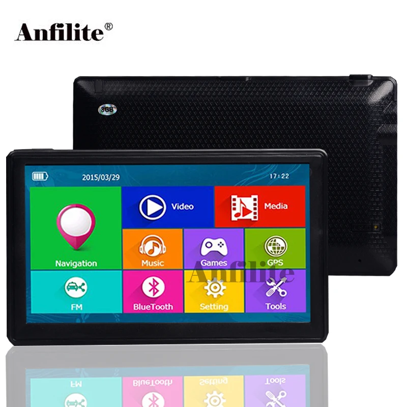 Anfilite 7 дюймов 800*480 Автомобильный DDR 256 М ROM 8 ГБ GPS навигация Bluetooth AVIN 800 МГц навигатор