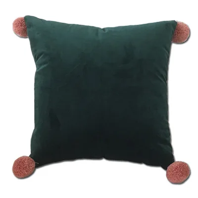 MMF09 dark green ZENGIA Набор из 2-х Finel квадратная наволочка для декоративной диванной подушки на открытом воздухе мягкая бархатная Наволочка на подушку с шариками для дивана Декор размером 45*45 см - Цвет: MMF09 dark green