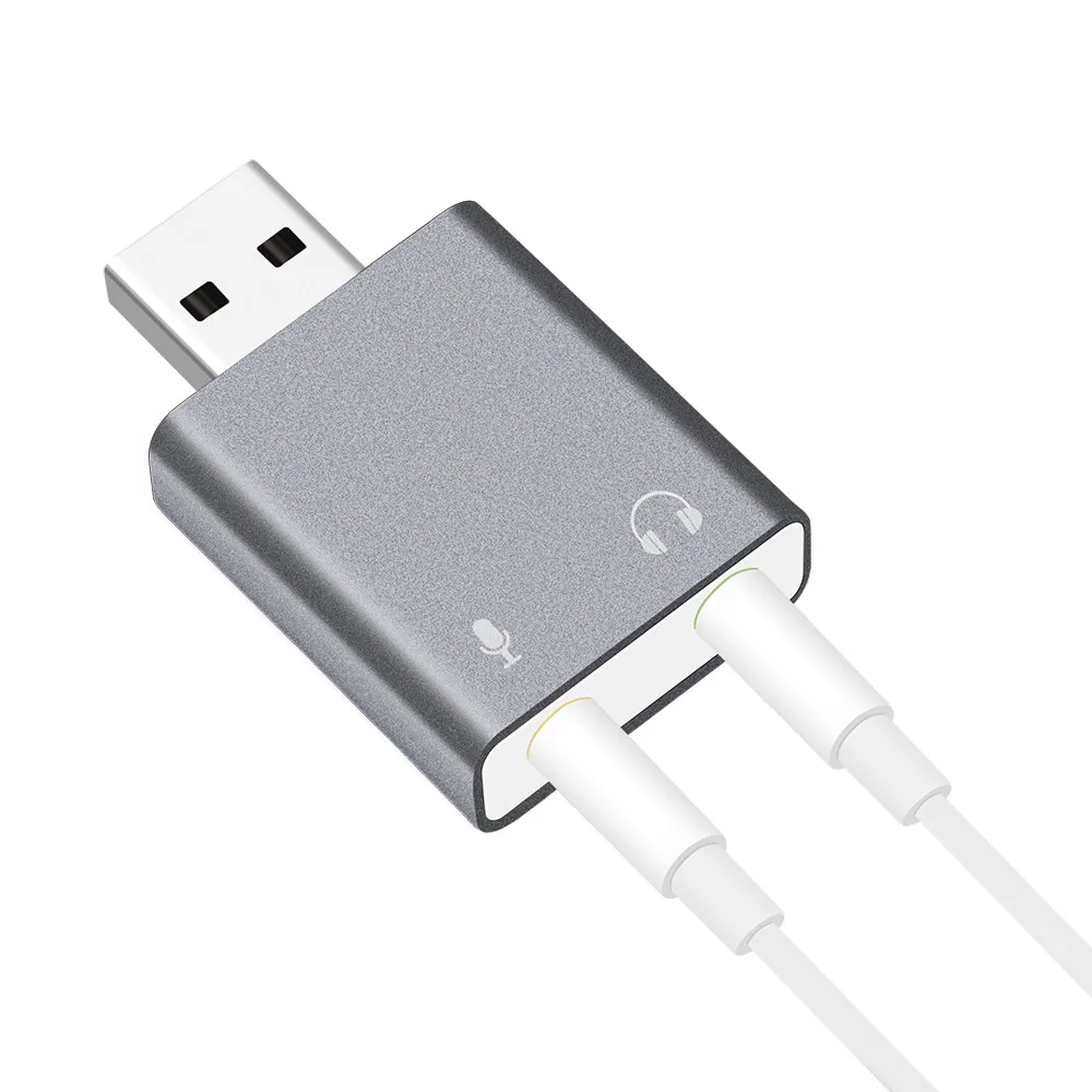 GOOJODOQ External USB Sound Card Ultra-portable HIFI Magic Voice 7.1CH Microphone-in Audio-out port Free Drive Plug | Компьютеры и