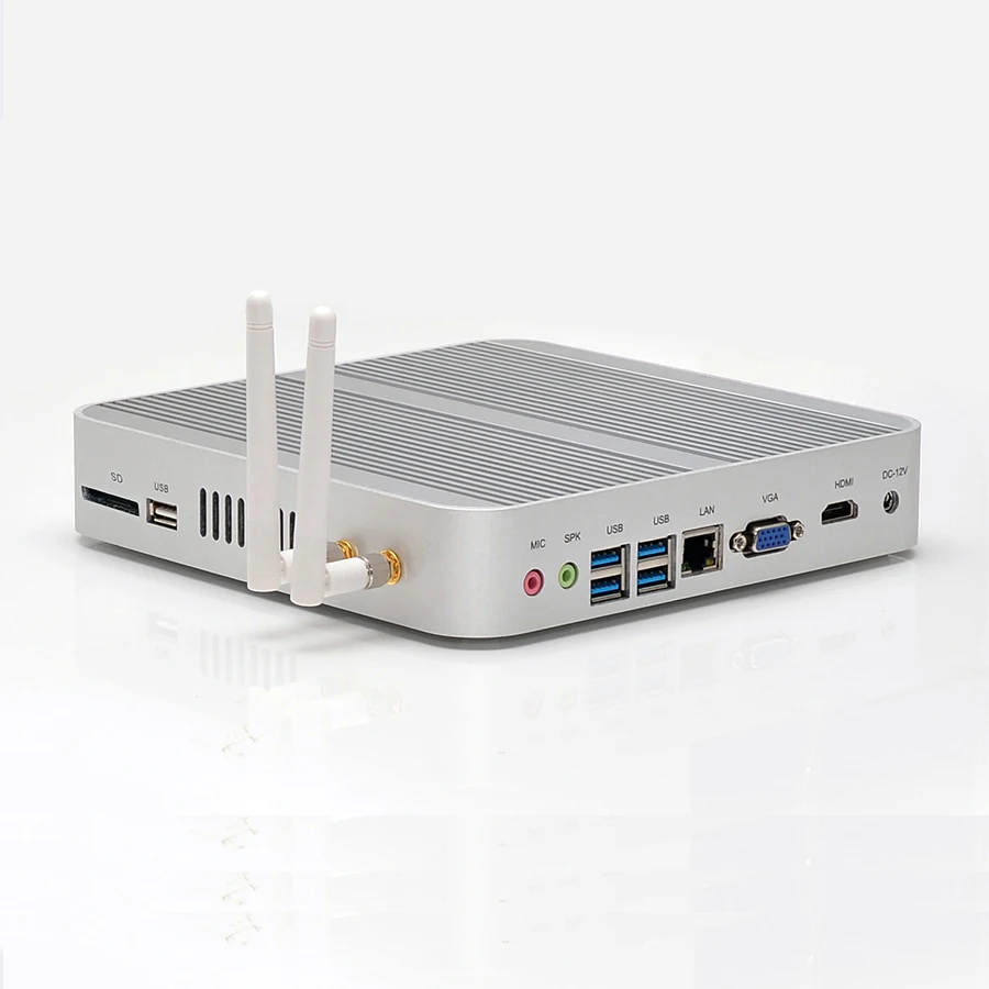 Мини ПК безвентиляторный 4 К HTPC Безвентиляторный Компьютер Intel HD Графика 620 Топ