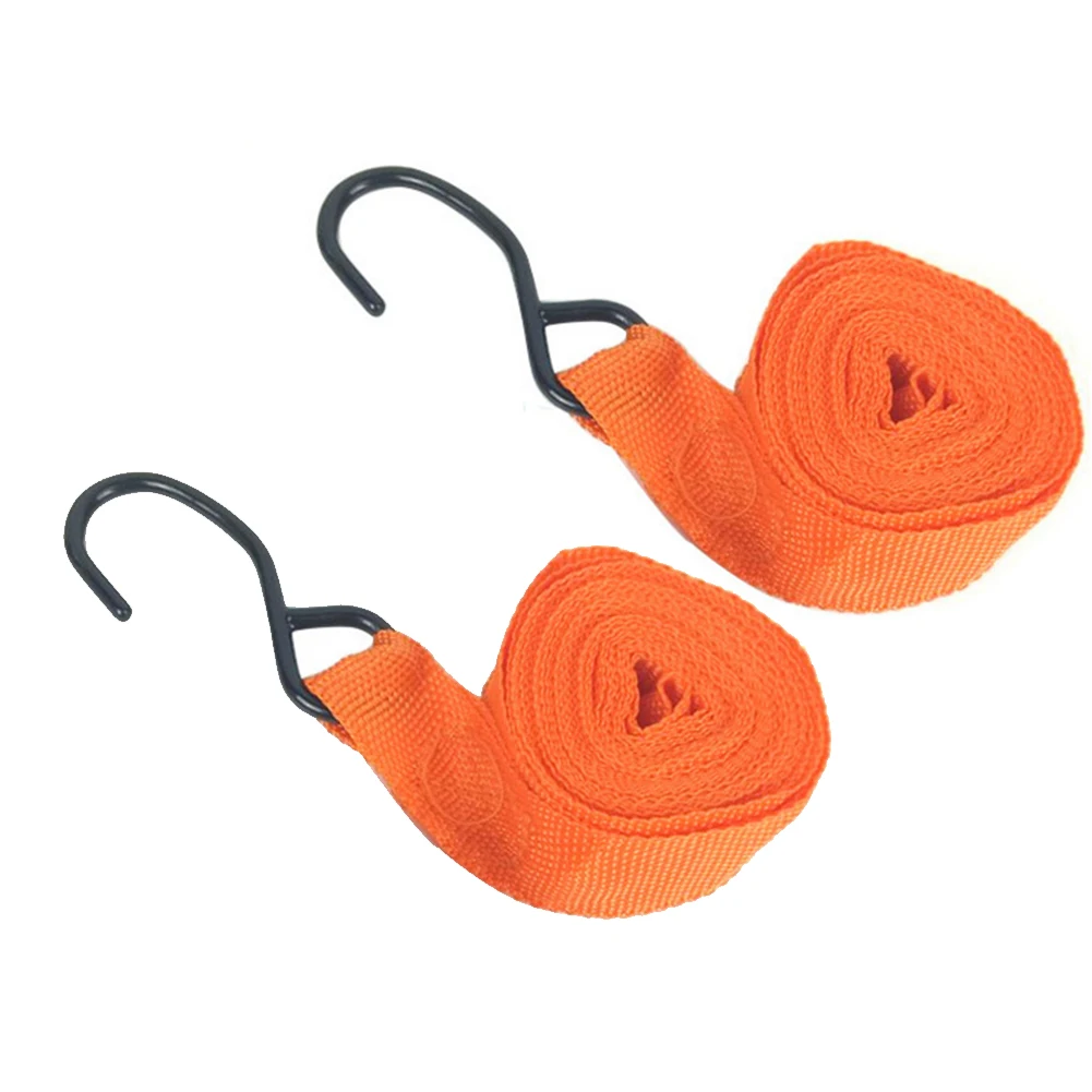 2PCS Tow Tension Rope Transport Car Cargo Truck Bike Luggage Equipment Lashing Bag Ratchet Strap Motorcycle Strong Tie Down Belt |