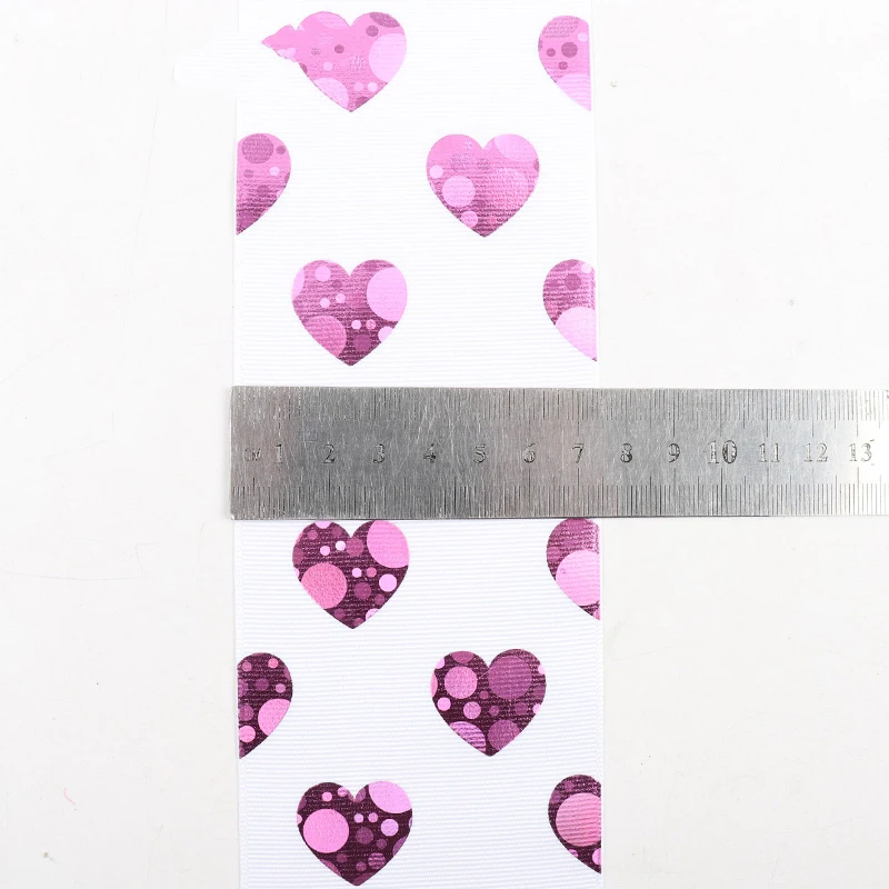 DIY Handmade Ribbons 2Yards White Love Hearts 75mm Wide Wedding Craft Printed Grosgrain Ribbon Party Decor Accessories | Дом и сад
