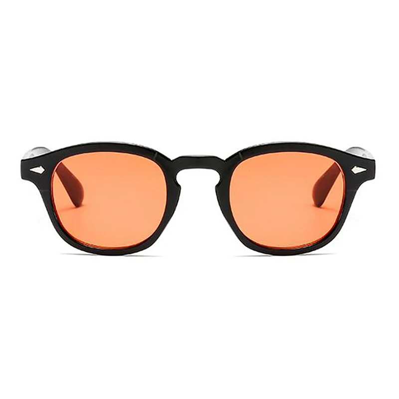C3 black red Модные маленькие стильные круглые солнцезащитные очки для мужчин и женщин с прозрачными тонированными линзами, фирменный дизайн, вечерние солнцезащитные очки Oculos De Sol - Цвет линз: C3 black red