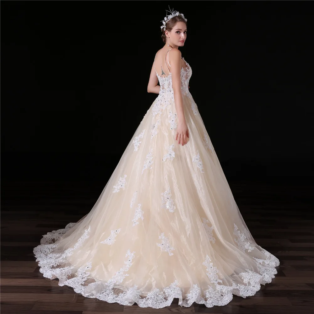 Gsbridal Милая Кружево цветок топ ручной линия свадебное платье новое поступление |