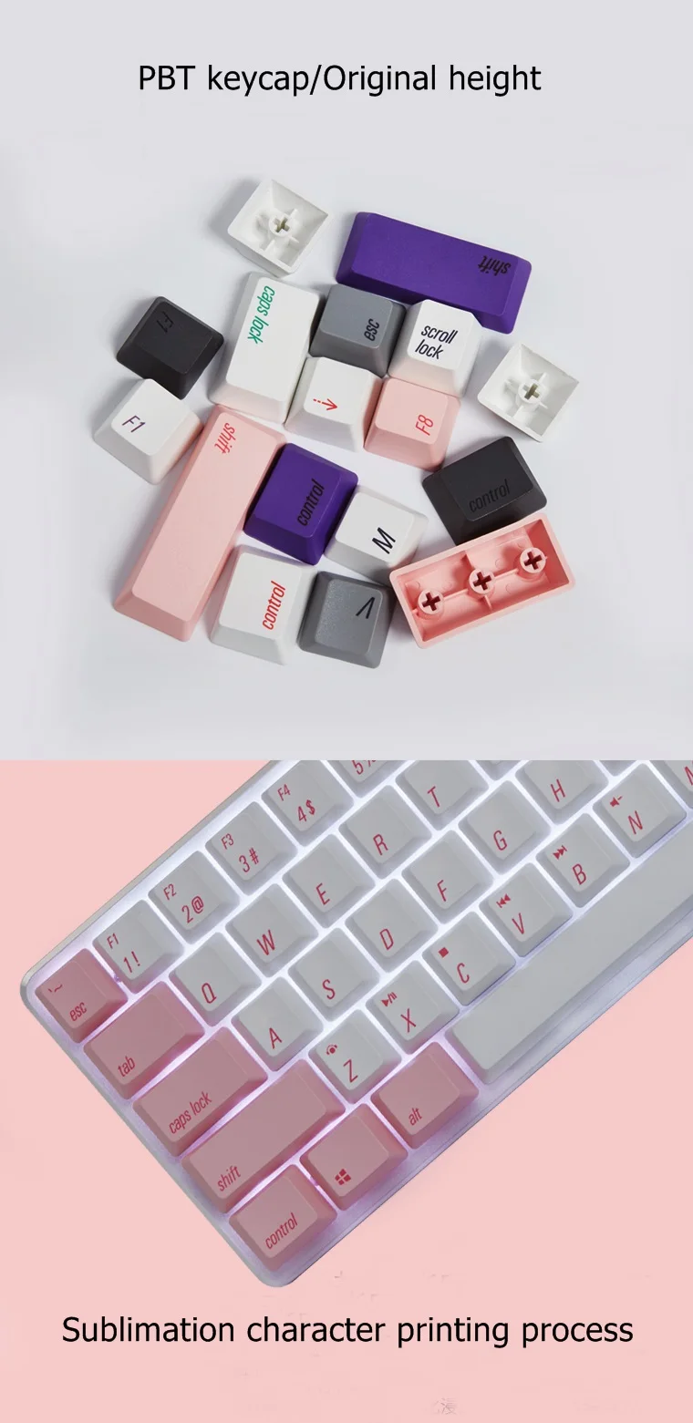 Все новые Qisan Magicforce 68 PBT сублимационная Версия USB Проводная Механическая клавиатура с подсветкой Gateron Cherry Axis