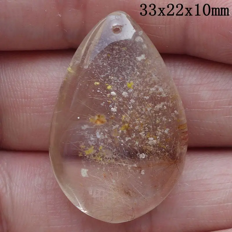 9pcs/lot Free Shipping Rutile Quartz Crystal Jewelry Necklace Pendants Men Women Pendant 29-46mm | Украшения и аксессуары