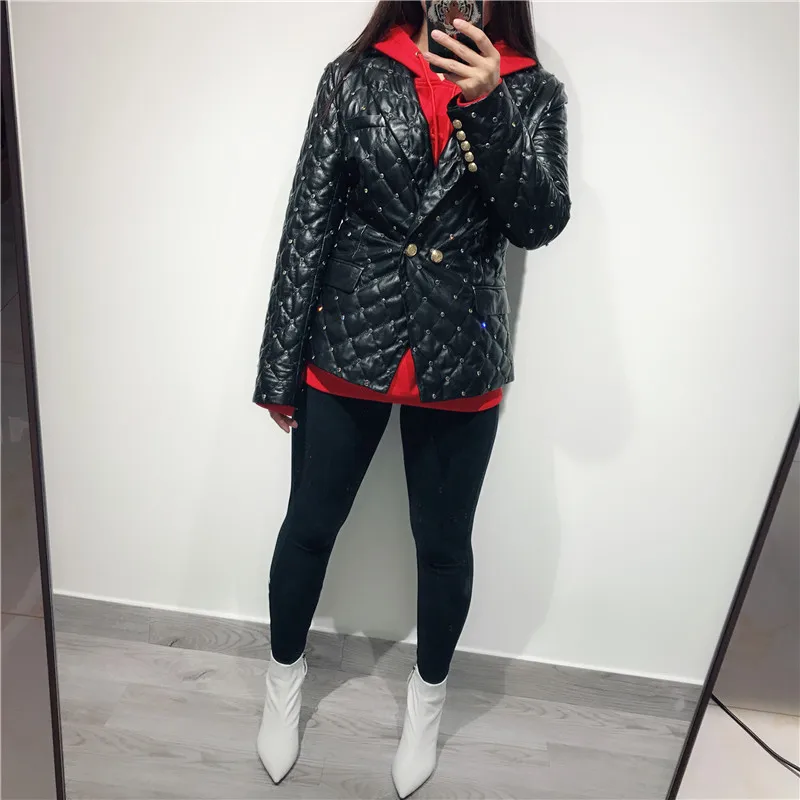 Дамы натуральной кожи blazer Женские Натуральная кожа куртка