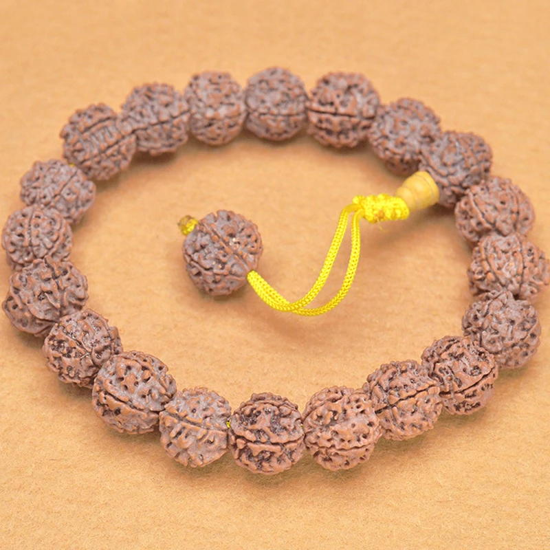 Тибетский браслет KingKong Bodhi 16 мм круглые бусины Rudraksha Будда молитва ювелирные