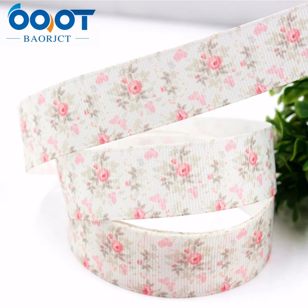 OOOT BAORJCT 175166 22 мм 10 ярд ленты с цветами Термальность печатным рисунком grosgrain