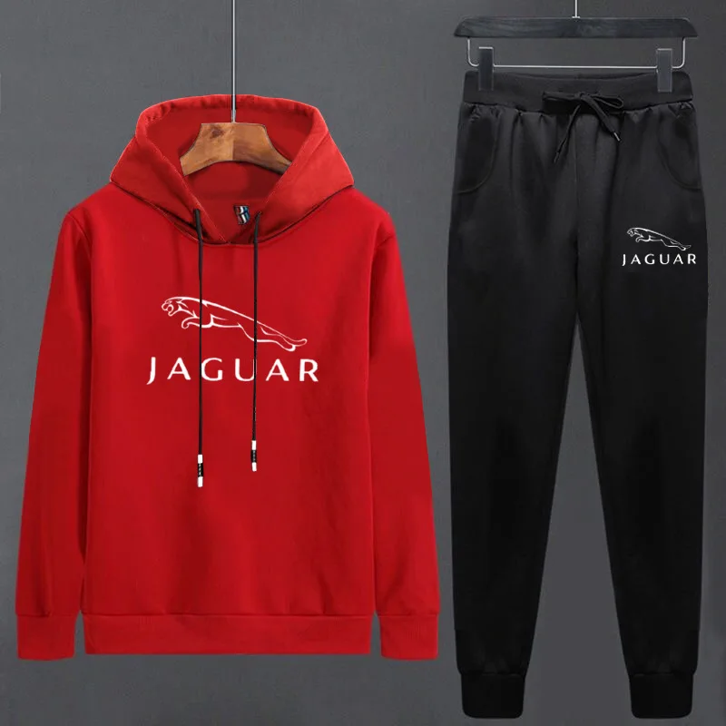 Пара, весенний спортивный костюм с длинным рукавом для бега JAGUAR, однотонный спортивный костюм для бега на открытом воздухе, спортивная одежда с капюшоном для молодых девушек