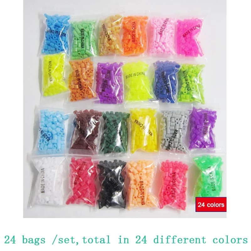 24 цвета в комплекте 2880 шт. перлер глажка Hamma 5 мм железные плавкие бусины пазл