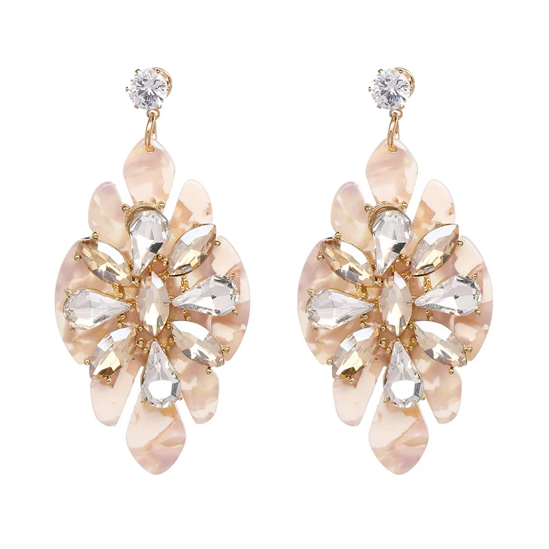 GEREIT 2018 Vintage Acrylic Resin Drop Earrings For Women New Bohemian Statement Dangle Crystal Big Boho Jewelry Oorbel | Украшения и